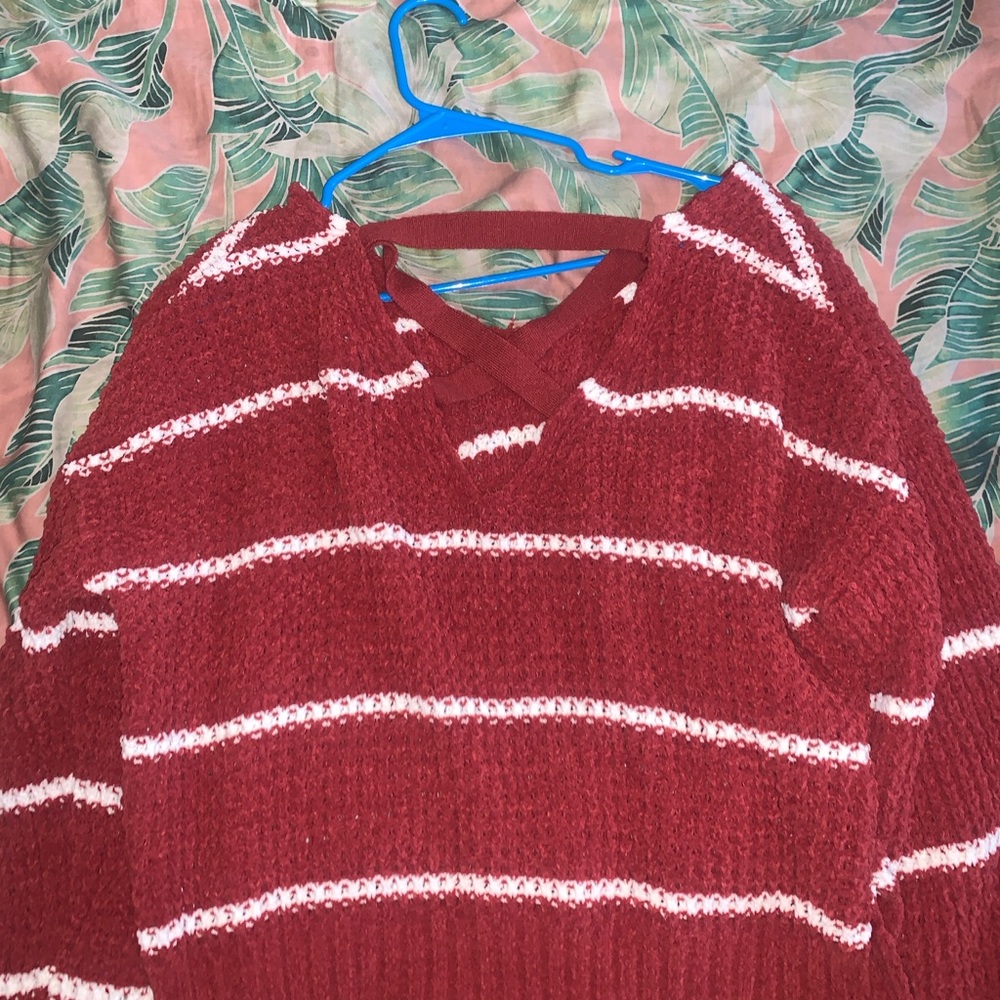 Red and White Striped Sweater